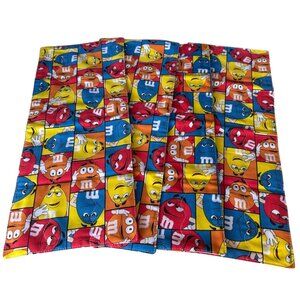 Set of 4 Handmade Burp Cloths Multicolored M&M Candy Theme, Size 7 x 16 in